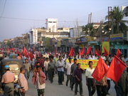 Demonstration der kommunistischen Partei CPI (M) in Agartala (Tripura)