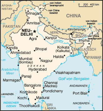 Karte Indiens