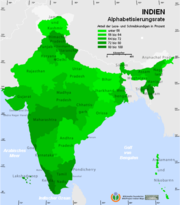 Regionale Verteilung der Lese- und Schreibkenntnisse