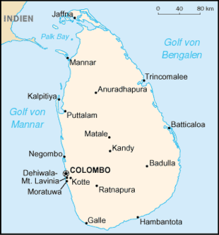 Karte von Sri Lanka
