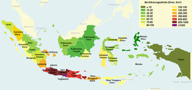 Verteilung der Bevölkerung in Indonesien